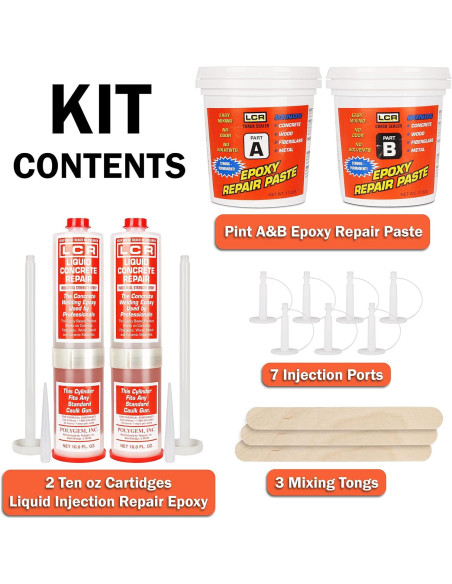 Kit de Reparación de Grietas de Concreto Epóxico LCR 295ml