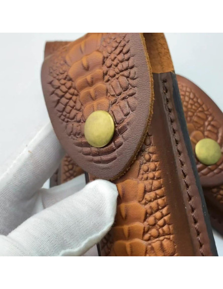 Funda de Cuchillo Plegable UCCKEYI de Cuero Marrón - 2 Piezas