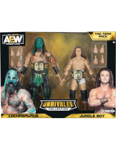 Figuras AEW Jurassic Express Luchasaurus y Jungle Boy 15 cm 2