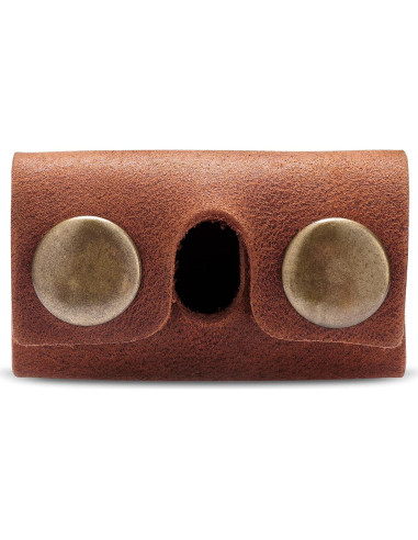 Cubierta Protectora de Afeitar de Cuero Auténtico Cognac