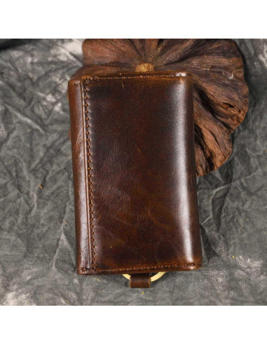 Funda de Llave de Coche Le'aokuu de Cuero Genuino Café