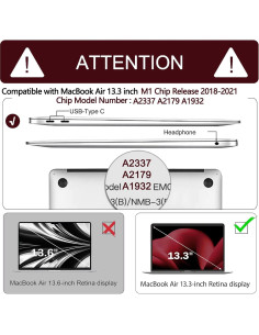 Carcasa Dura Anban Rosa Brillante para MacBook Air 13" 2018-2022 2