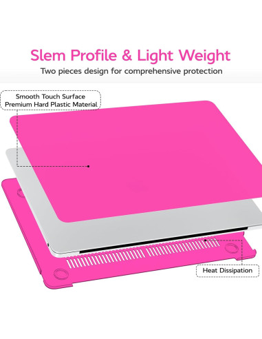 Carcasa Dura Anban Rosa Brillante para MacBook Air 13" 2018-2022