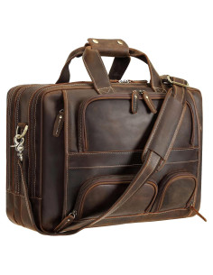 Maletín Grande de Cuero Polare para Hombres 17.5" Marrón