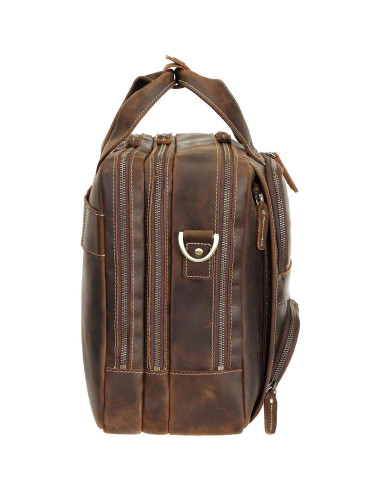 Maletín Grande de Cuero Polare para Hombres 17.5" Marrón