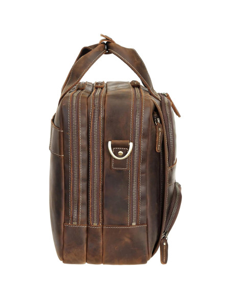 Maletín Grande de Cuero Polare para Hombres 17.5" Marrón