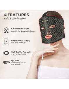 Máscara de Luz Roja Hottoerak 850nm para la Cara 2