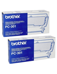 Cartucho de Cinta Térmica Brother PC301 Negro - 2 Paquetes
