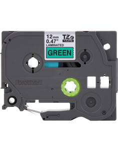 Cinta de Etiqueta Laminada Brother TZe731 12mm Negro Verde 2