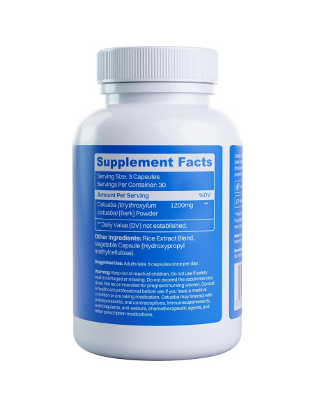 Extracto de Catuaba INB4 1200mg 90 Cápsulas Hecho en EE. UU.