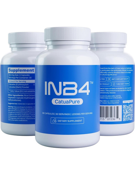 Extracto de Catuaba INB4 1200mg 90 Cápsulas Hecho en EE. UU.