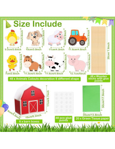 6 Sets Decoraciones Fiesta Animales Granja Seenelling 2