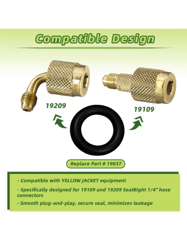 Sellos O-Ring 12 Piezas Compatible Yellow Jacket 1/4"