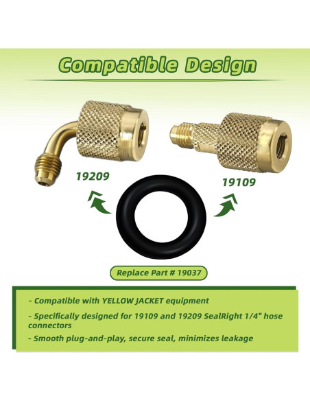 Sellos O-Ring 12 Piezas Compatible Yellow Jacket 1/4"