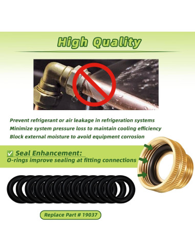 Sellos O-Ring 12 Piezas Compatible Yellow Jacket 1/4"