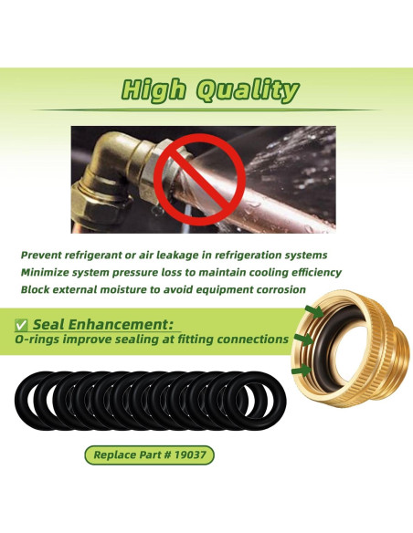 Sellos O-Ring 12 Piezas Compatible Yellow Jacket 1/4"