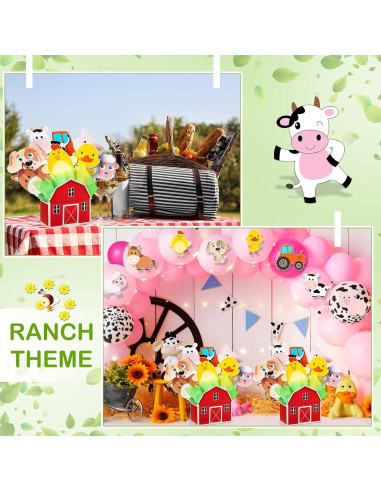 6 Sets Decoraciones Fiesta Animales Granja Seenelling