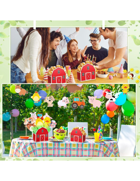 6 Sets Decoraciones Fiesta Animales Granja Seenelling