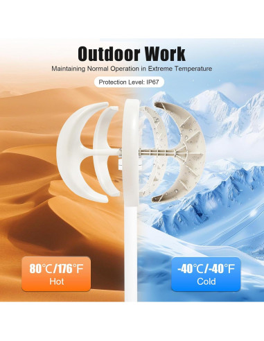 Generador de Turbina Eólica PIAOCAIYIN 12V 600W 5 Aspas