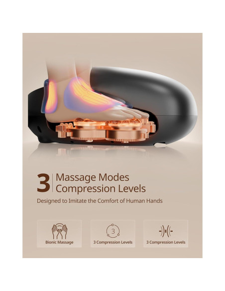 Máquina de Masaje para Pies Shiatsu Beirelaxed 3 Niveles Calor