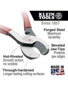 Cortador de Cable Klein Tools 63050, Alta Resistencia, 0.41 kg 2