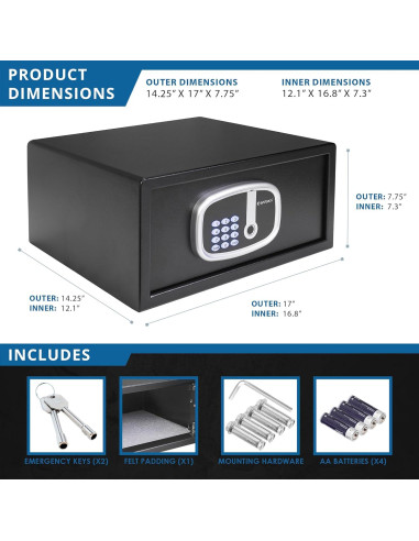 Caja Fuerte Digital Biométrica Barska AX13632 0.85 Pies