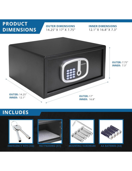 Caja Fuerte Digital Biométrica Barska AX13632 0.85 Pies