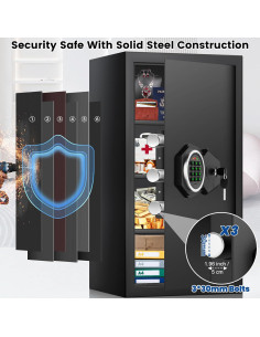 Caja Fuerte Digital GUVELI 5.6 Pies Cúbicos con Alarma 2