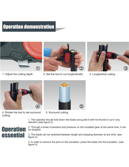 Destripador de Cable Hilitand HS250 Ajustable 5mm para Pelar