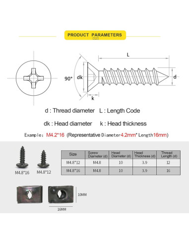 Kit de Sujetadores Automotrices Minho 200 Pcs Clips y Tornillos