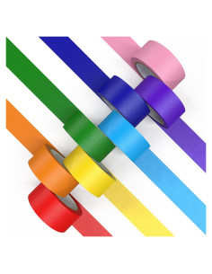 Cinta de Enmascarar de Colores CHIYUNS 8 Rollos 2.54 cm x 12.83 m