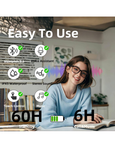 Gafas Inteligentes Bluetooth HJX GS05 Unisex Lentes Polarizados