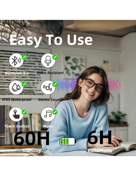 Gafas Inteligentes Bluetooth HJX GS05 Unisex Lentes Polarizados