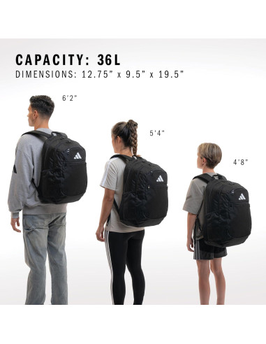Mochila deportiva Adidas Striker Team unisex 36L negra