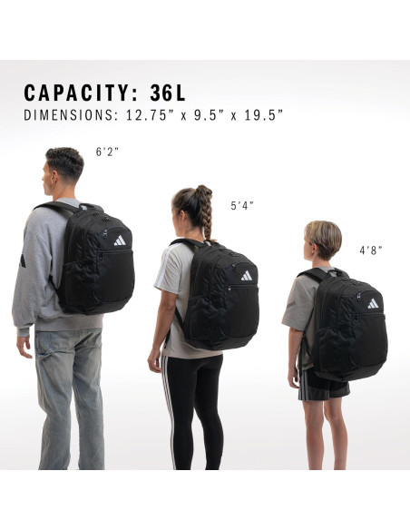 Mochila deportiva Adidas Striker Team unisex 36L negra