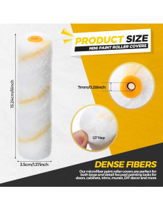 100 Fundas de Rodillo de Pintura Microfibra Leumoi 15.24 cm 2