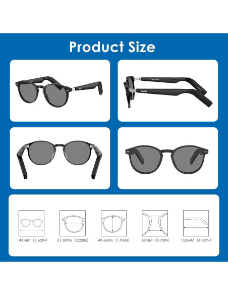 Gafas Inteligentes GetD Fotocromáticas Bluetooth 5.4
