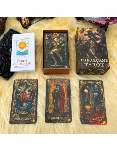 Baraja de Tarot Gótica Oscura xunjiatongda 78 Cartas con Guía