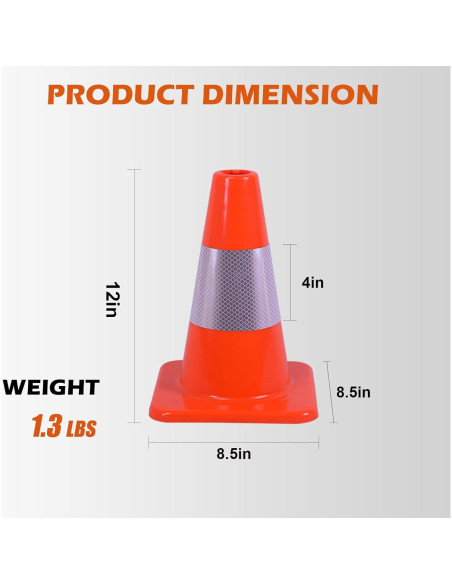 Conos de Tráfico Naranjas 30 cm - Paquete de 4 OranclUS