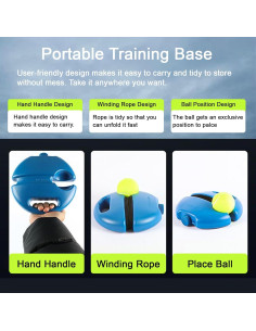 Entrenador de Tenis Q&F Tech FTennis - 1 Base + 2 Pelotas 2