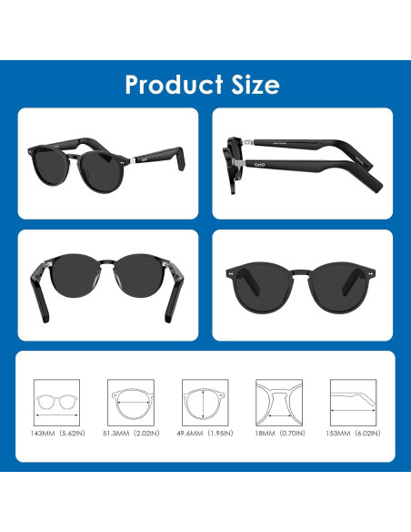 Gafas Inteligentes GetD con Bluetooth y Traducción AI