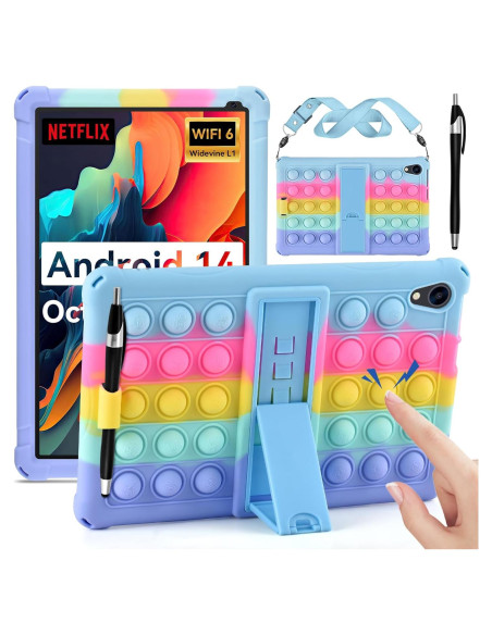 Funda de Silicona DETUOSI para Tableta URAO C107 10.1" Azul