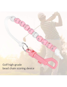 Contador de Puntuación Alomejor Rosa con Perlas y Clip 2