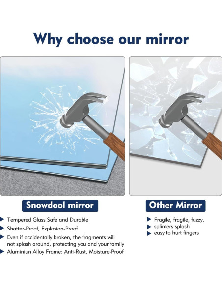 Espejo de Gimnasio Snowdool 121.9x60.9 cm 2 Piezas Vidrio Templado