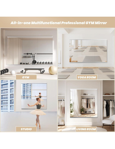 Espejo de Gimnasio Snowdool 121.9x60.9 cm 2 Piezas Vidrio Templado
