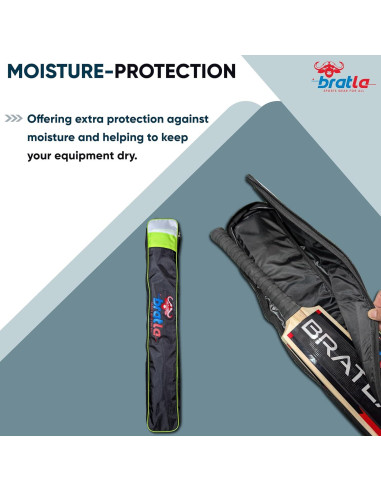 Funda de Bate de Cricket Bratla Pro Acolchada Negro/Verde