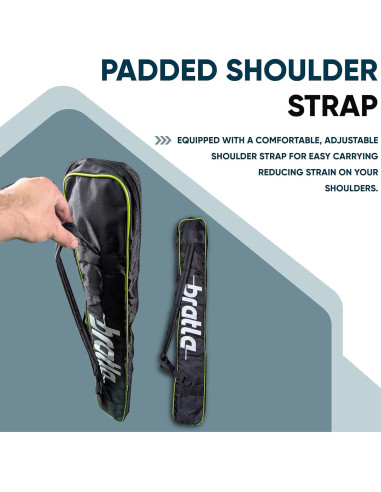 Funda de Bate de Cricket Bratla Pro Acolchada Negro/Verde