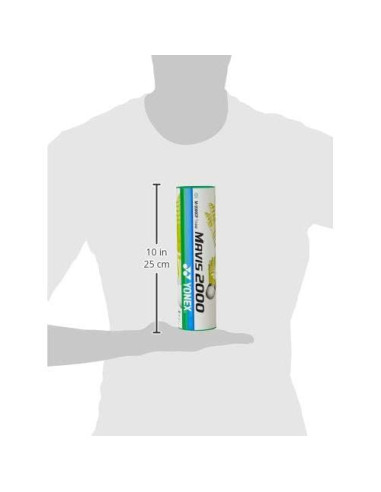 Volantes de Nylon YONEX Mavis 2000 Tapa Verde - Paquete de 6