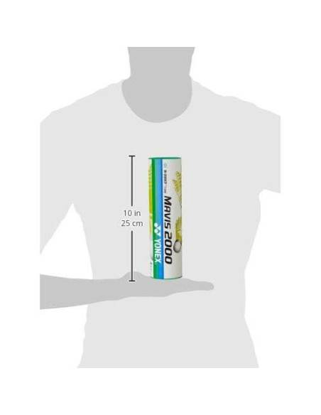 Volantes de Nylon YONEX Mavis 2000 Tapa Verde - Paquete de 6