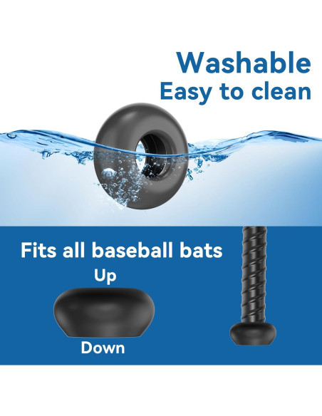 Cubierta de Perilla de Agarre de Bate de Béisbol AISHAIDO - Negro